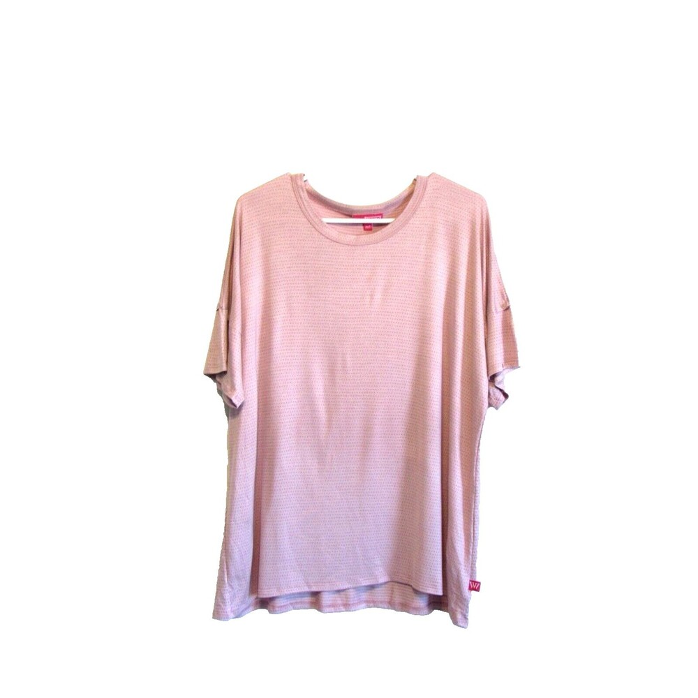 Womens Perforated Medium T-Shirt  Short Sleeve Boxy Oversized Pink Athleisure